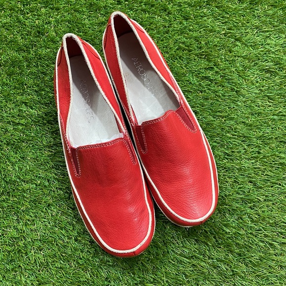 AEROSOLES Shoes Aerosole Disc Jockey Red Leather Slip On Shoes